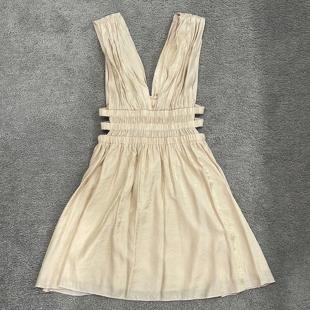 Shein Tab/Gold Shimmer Dress, Size Small